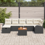 Juego de Sofás de Jardín de 8 Piezas con Cojines Poliratán Negro by , Outdoor sofas - Ref: Foro24-3360848, Price: 488,72 €, D...