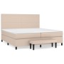 Cama box spring con colchón cuero sintético capuchino 200x200cm