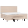 Cama box spring con colchón cuero sintético capuchino 200x200cm