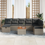 Juego de Sofás de Jardín de 9 Piezas con Cojines Gris de Ratán Poliéster von , Outdoor-Sofas - Ref: Foro24-3360884, Preis: 57...