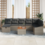 Set de Sofá de Jardín de 9 Piezas con Cojines Gris Ratán by , Outdoor sofas - Ref: Foro24-3360912, Price: 576,35 €, Discount: %