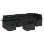 Conjunto de Sofás de Jardín de 8 Piezas con Cojines de Poliratán Negro by , Outdoor sofas - Ref: Foro24-3361022, Price: 564,6...