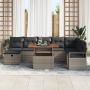 Juego de Sofás de Jardín de 9 Piezas con Cojines Gris Ratán de Poliuretano von , Outdoor-Sofas - Ref: Foro24-3361342, Preis: ...