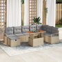 Juego de Sofá de Jardín de 9 Piezas con Cojines Beige de Ratán de Polipropileno by , Outdoor sofas - Ref: Foro24-3361343, Pri...