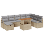 Juego de Sofá de Jardín de 9 Piezas con Cojines Beige de Ratán de Polipropileno by , Outdoor sofas - Ref: Foro24-3361343, Pri...