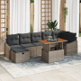 Conjunto de Sofá de Jardín de 8 Piezas con Cojines Gris de Ratán Polietileno by , Outdoor sofas - Ref: Foro24-3361363, Price:...