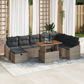 Conjunto de 9 Piezas de Sofá de Jardín con