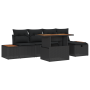 Set de Sofá de Jardín de 6 Piezas con Cojines Rattan Negro, Sofá de Jardín de 2 Plazas con Almacenamiento y Cojines Rattan Negro | Foro24.es | Tu tienda online para hogar, jardín y más Foro24.es