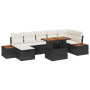 Conjunto de Sofá de Jardín de 8 Piezas con Cojines - Poliratán Negro y Acacia | Foro24.es | Tu tienda online para hogar, jardín y más Foro24.es