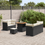 Conjunto de Sofá de Jardín de 8 Piezas con Cojines Ratán Negro Acacia | Foro24.es | Tu tienda online para hogar, jardín y más Foro24.es