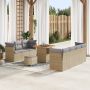 Juego de Sofá de Jardín de 10 Piezas con Cojines de Ratán Poliéster Beige Acacia | Foro24.es | Tu tienda online para hogar, jardín y más Foro24.es