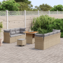 Juego de Sofá de Jardín de 10 Piezas con Cojines de Ratán Poliéster Beige Acacia | Foro24.es | Tu tienda online para hogar, jardín y más Foro24.es