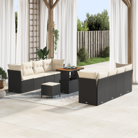 Set de Sofá de Jardín de 11 Piezas con Cojines