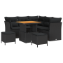 Juego de Sofá de Jardín de 8 Piezas con Cojines Ratán Poliéster Acacia Negro von , Outdoor-Sofas - Ref: Foro24-3361479, Preis...
