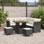 Conjunto de Sofás de Jardín de 8 Piezas con Cojines Poliratán Negro Acacia | Foro24.es | Tu tienda online para hogar, jardín y más Foro24.es