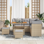Juego de Sofá de Jardín de 8 Piezas con Cojines Beige Ratán Sintético | Foro24.es | Tu tienda online para hogar, jardín y más Foro24.es