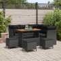 Juego de Sofá de Jardín de 9 Piezas con Cojines Ratán Poliéster Negro Acacia von , Outdoor-Sofas - Ref: Foro24-3361489, Preis...
