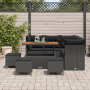 Juego de Sofá de Jardín de 9 Piezas con Cojines Ratán Poliéster Negro Acacia von , Outdoor-Sofas - Ref: Foro24-3361489, Preis...