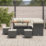 Juego de Sofás de Jardín de 9 Piezas con Cojines Poliratán Negro Acacia de , Sofás de exterior - Ref: Foro24-3361490, Precio:...