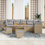 Juego de Sofá de Jardín de 9 Piezas con Cojines Beige Ratán Sintético Acacia | Foro24.es | Tu tienda online para hogar, jardín y más Foro24.es