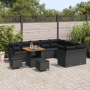Juego de Sofá de Jardín de 12 Piezas con Cojines Negros de Poliratán Acacia von , Outdoor-Sofas - Ref: Foro24-3361519, Preis:...