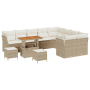 Juego de Sofá de Jardín de 12 Piezas con Cojines Beige Rattan Acacia | Foro24.es | Tu tienda online para hogar, jardín y más Foro24.es