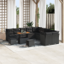 Juego de Sofás de Jardín de 13 Piezas con Cojines Negro Poliratán Acacia | Foro24.es | Tu tienda online para hogar, jardín y más Foro24.es