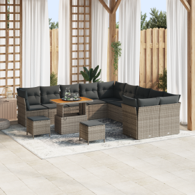 Set de Sofá de Jardín de 13 Piezas con Cojines