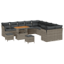 Set de Sofá de Jardín de 13 Piezas con Cojines Gris Poliratán Acacia | Foro24.es | Tu tienda online para hogar, jardín y más Foro24.es