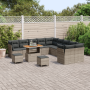 Set de Sofá de Jardín de 13 Piezas con Cojines Gris Poliratán Acacia | Foro24.es | Tu tienda online para hogar, jardín y más Foro24.es