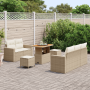 Juego de Sofás de Jardín de 8 Piezas con Cojines Ratán Sintético Beige Acacia | Foro24.es | Tu tienda online para hogar, jardín y más Foro24.es