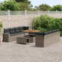 Juego de Sofás de Jardín de 11 Piezas con Cojines Gris Ratán Poliéster Acacia by , Outdoor sofas - Ref: Foro24-3361598, Price...