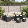 Set de Sofá de Jardín de 10 Piezas con Cojines Rattan Negro Acacia von , Outdoor-Sofas - Ref: Foro24-3361600, Preis: 586,38 €...