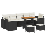 Set de Sofá de Jardín de 10 Piezas con Cojines Rattan Negro Acacia von , Outdoor-Sofas - Ref: Foro24-3361600, Preis: 586,38 €...