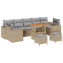 Juego de Sofás de Jardín de 10 Piezas con Cojines en Ratan Beige y Acacia von , Outdoor-Sofas - Ref: Foro24-3361602, Preis: 6...