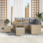 Juego de Sofá de Jardín de 8 Piezas con Cojines Ratán Poliéster Beige Acacia | Foro24.es | Tu tienda online para hogar, jardín y más Foro24.es