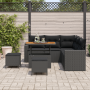 Set de Sofá de Jardín de 8 Piezas con Cojines de Ratán Poliéster Negro | Foro24.es | Tu tienda online para hogar, jardín y más Foro24.es