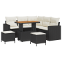 Set de Sofás de Jardín de 8 Piezas con Cojines de Poliratán Negro Acacia | Foro24.es | Tu tienda online para hogar, jardín y más Foro24.es