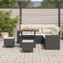 Set de Sofás de Jardín de 8 Piezas con Cojines de Poliratán Negro Acacia | Foro24.es | Tu tienda online para hogar, jardín y más Foro24.es