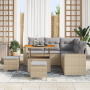 Juego de Sofá de Jardín de 8 Piezas con Cojines Beige de Poliratán Acacia | Foro24.es | Tu tienda online para hogar, jardín y más Foro24.es