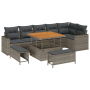 Juego de Sofá de Jardín de 9 Piezas con Cojines Gris Poliratán Acacia von , Outdoor-Sofas - Ref: Foro24-3361628, Preis: 643,8...