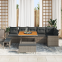 Juego de Sofá de Jardín de 9 Piezas con Cojines Gris Poliratán Acacia von , Outdoor-Sofas - Ref: Foro24-3361628, Preis: 643,8...