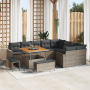 Juego de Sofás de Jardín de 12 Piezas con Cojines Gris Ratán Poli Acacia by , Outdoor sofas - Ref: Foro24-3361648, Price: 849...