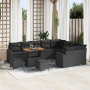 Conjunto de sofá de jardín de 12 piezas con cojines Ratán polietileno negro Acacia | Foro24.es | Tu tienda online para hogar, jardín y más Foro24.es