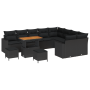 Conjunto de sofá de jardín de 12 piezas con cojines Ratán polietileno negro Acacia | Foro24.es | Tu tienda online para hogar, jardín y más Foro24.es