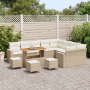 Juego de Sofá de Jardín de 13 Piezas con Cojines Beige Ratán Sintético Acacia | Foro24.es | Tu tienda online para hogar, jardín y más Foro24.es
