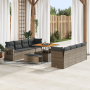Juego de Sofá de Jardín de 11 Piezas con Cojines Grises de Poliratán Acacia by , Outdoor sofas - Ref: Foro24-3361728, Price: ...