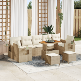 Conjunto de Sofás de Jardín de 10 Piezas con