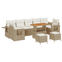 Conjunto de Sofás de Jardín de 10 Piezas con Cojines Beige Ratán Natural Acacia | Foro24.es | Tu tienda online para hogar, jardín y más Foro24.es