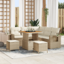 Conjunto de Sofá de Jardín de 8 Piezas con Cojines Ratán Beige Acacia | Foro24.es | Tu tienda online para hogar, jardín y más Foro24.es